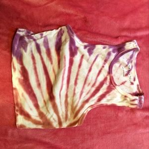 Aeropostale Pink/Red/Purple Tie-dye Cropped Tank